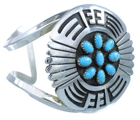 Turquoise Genuine Sterling Silver Navajo Indian Cuff Bracelet RX103450